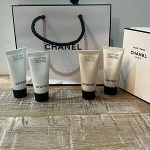 CHANEL 4 Le Lift Pro volume creams and Chanel perfume samples in Chanel bag
